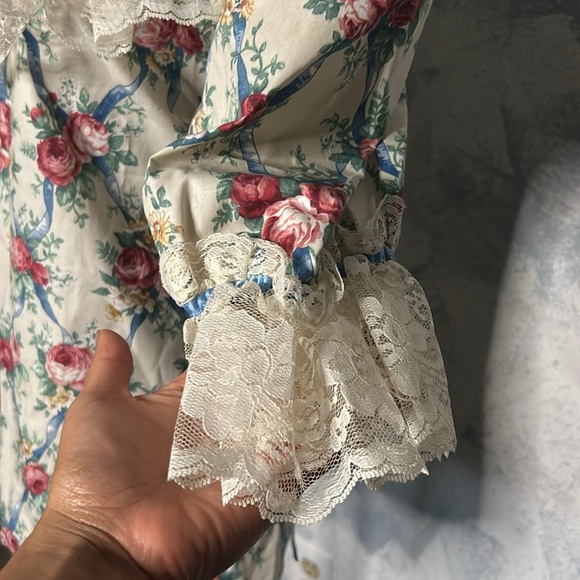 Vintage Call It Fancy Beige Floral Crew Neck size size 14 - Picture 3 of 8